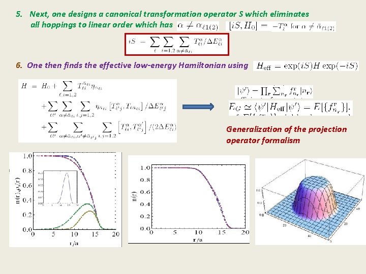 5. Next, one designs a canonical transformation operator S which eliminates all hoppings to