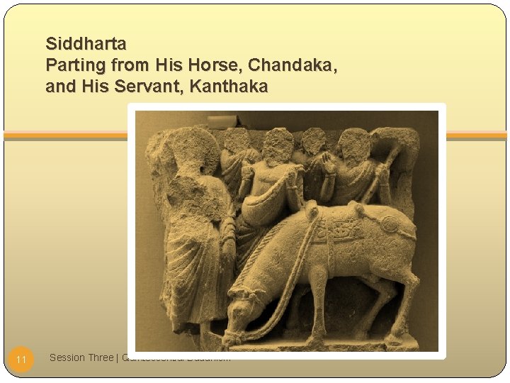 Siddharta Parting from His Horse, Chandaka, and His Servant, Kanthaka 11 Session Three |