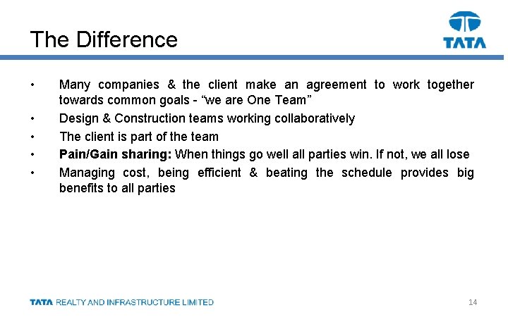 The Difference • • • Many companies & the client make an agreement to
