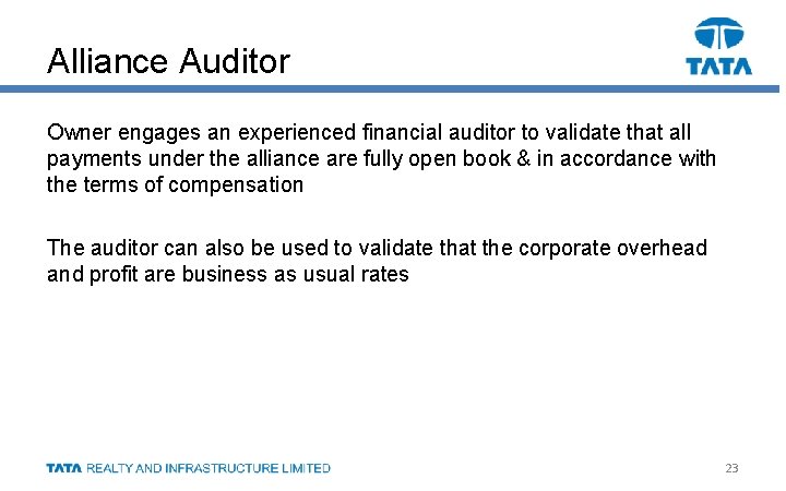 Alliance Auditor Owner engages an experienced financial auditor to validate that all payments under