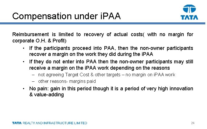 Compensation under i. PAA Reimbursement is limited to recovery of actual costs( with no