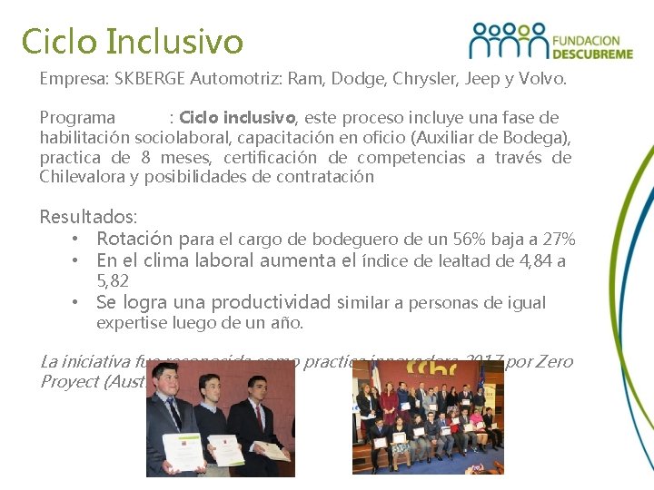 Ciclo Inclusivo Empresa: SKBERGE Automotriz: Ram, Dodge, Chrysler, Jeep y Volvo. Programa : Ciclo