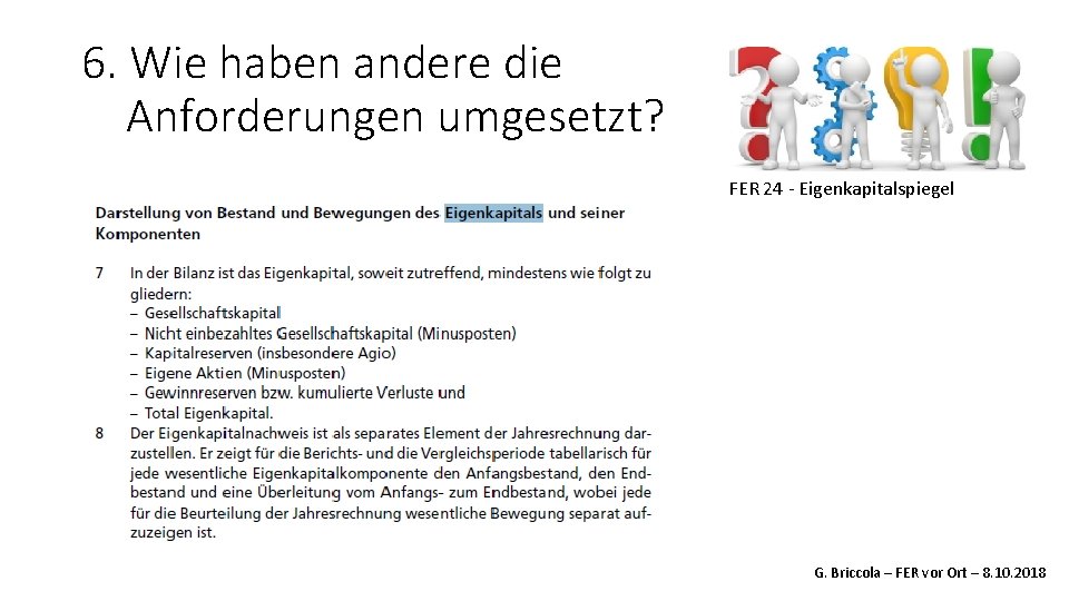 6. Wie haben andere die Anforderungen umgesetzt? FER 24 - Eigenkapitalspiegel G. Briccola –