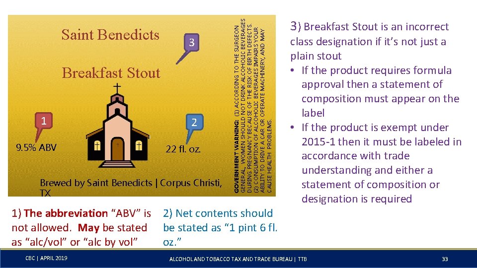 3 Breakfast Stout 1 9. 5% ABV 2 22 fl. oz. Brewed by Saint