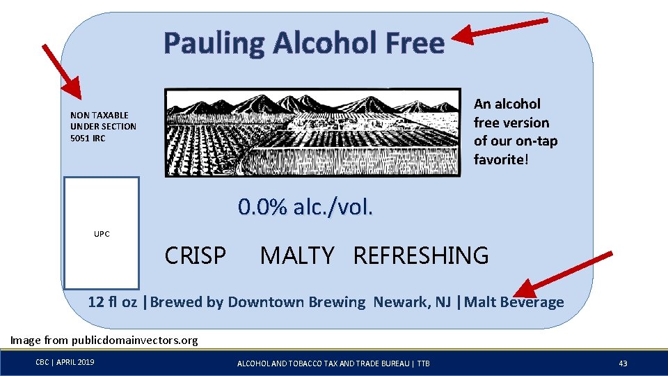 Pauling Alcohol Free An alcohol free version of our on-tap favorite! NON TAXABLE UNDER