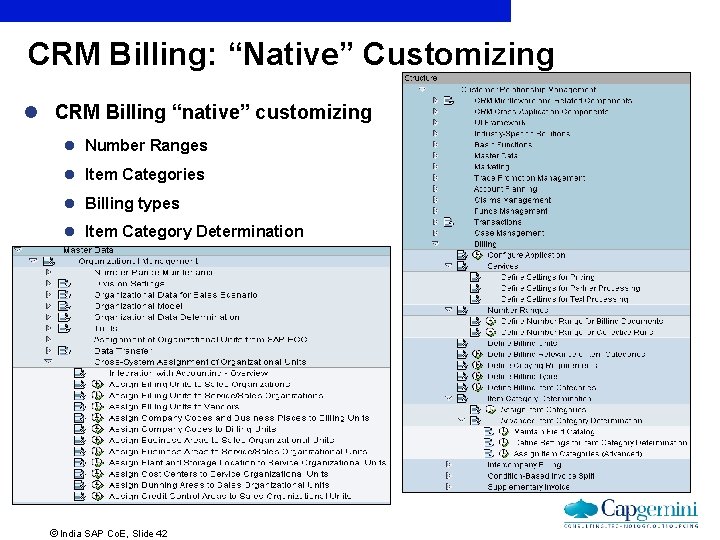 CRM Billing: “Native” Customizing l CRM Billing “native” customizing l Number Ranges l Item