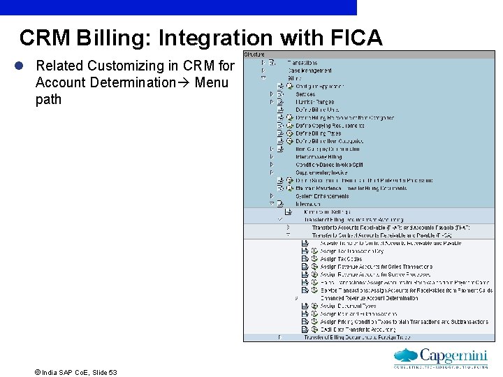 CRM Billing: Integration with FICA l Related Customizing in CRM for Account Determination Menu