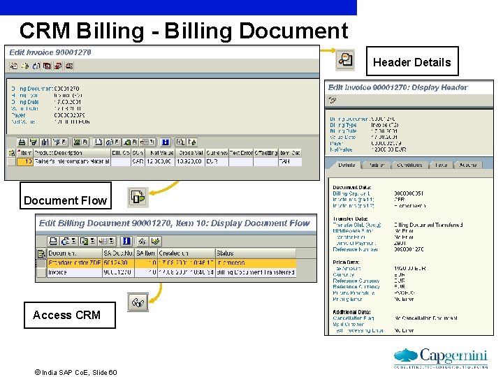 CRM Billing - Billing Document Header Details Document Flow Access CRM ãIndia SAP Co.