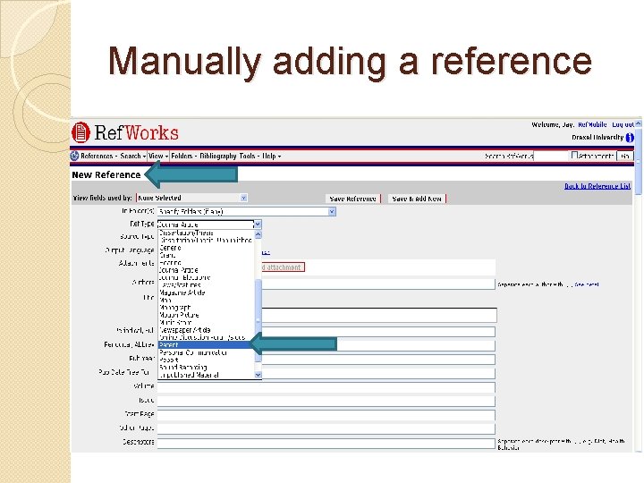 Manually adding a reference 