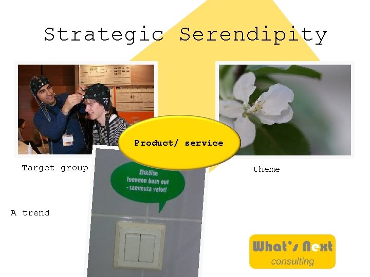 Strategic Serendipity Product/ service Target group A trend theme 