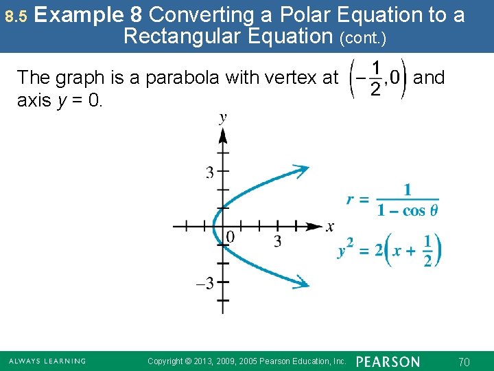 8. 5 Example 8 Converting a Polar Equation to a Rectangular Equation (cont. )