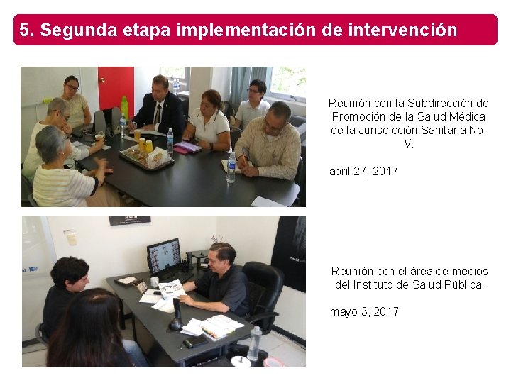 5. Segunda etapa implementación de intervención Reunión con la Subdirección de Promoción de la