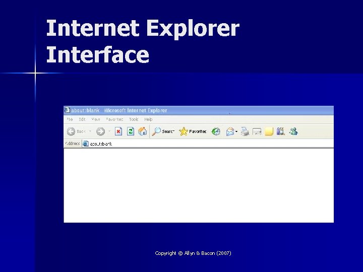Internet Explorer Interface Copyright © Allyn & Bacon (2007) 