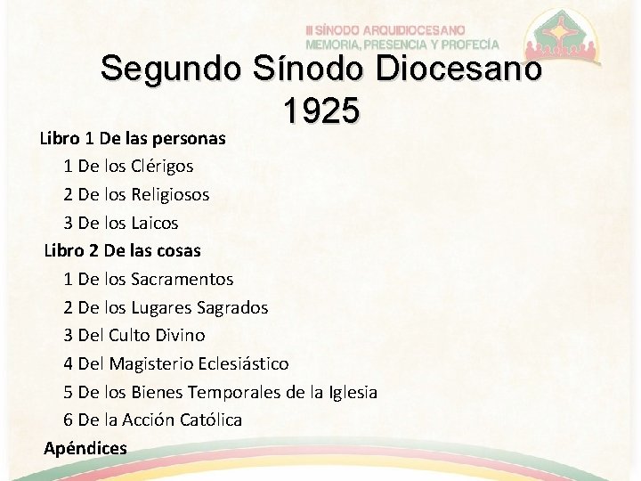 Segundo Sínodo Diocesano 1925 Libro 1 De las personas 1 De los Clérigos 2