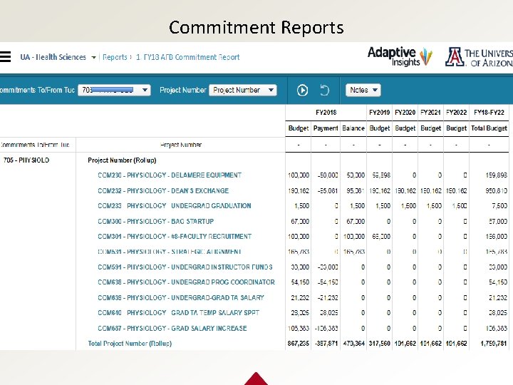 Commitment Reports 