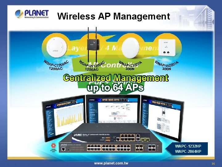 Wireless AP Management WAPC-1232 HP WAPC-2864 HP 16 