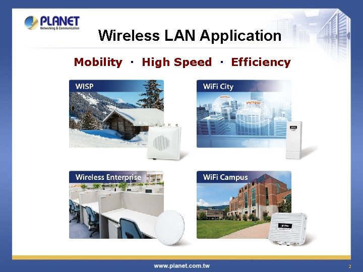 Wireless LAN Application Mobility High Speed Efficiency 2 