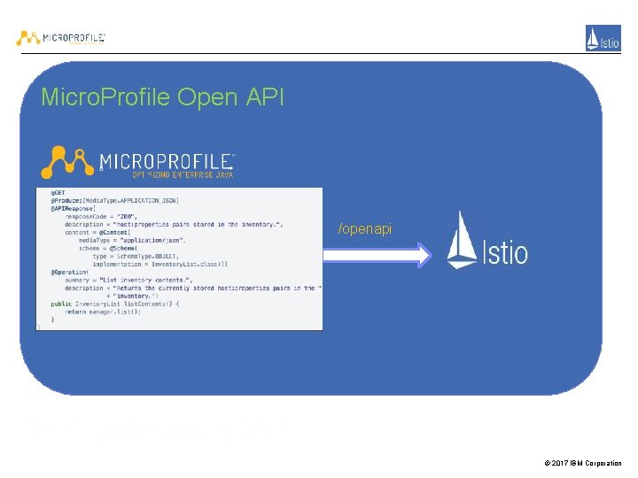 Micro. Profile Open API /openapi © 2017 IBM Corporation 