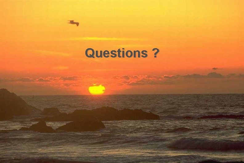 Questions ? 