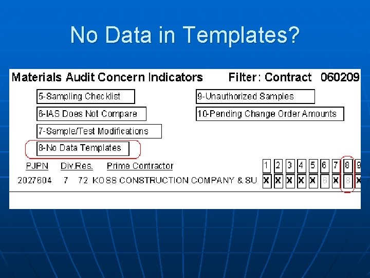 No Data in Templates? No Data in Templates?