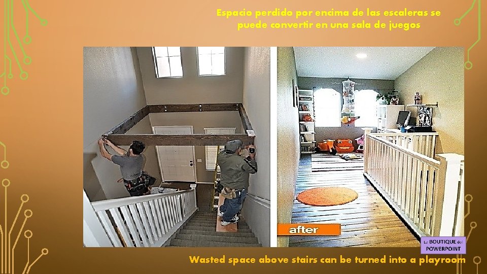 Espacio perdido por encima de las escaleras se puede convertir en una sala de