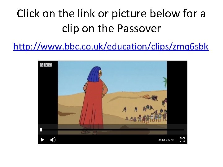 Click on the link or picture below for a clip on the Passover http: