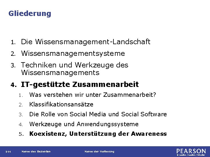 Gliederung 1. Die Wissensmanagement-Landschaft 2. Wissensmanagementsysteme 3. Techniken und Werkzeuge des Wissensmanagements 4. IT-gestützte