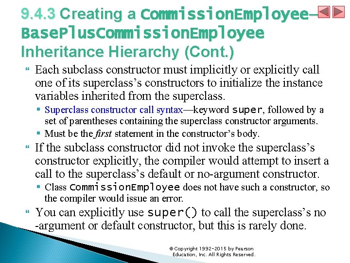 9. 4. 3 Creating a Commission. Employee– Base. Plus. Commission. Employee Inheritance Hierarchy (Cont.