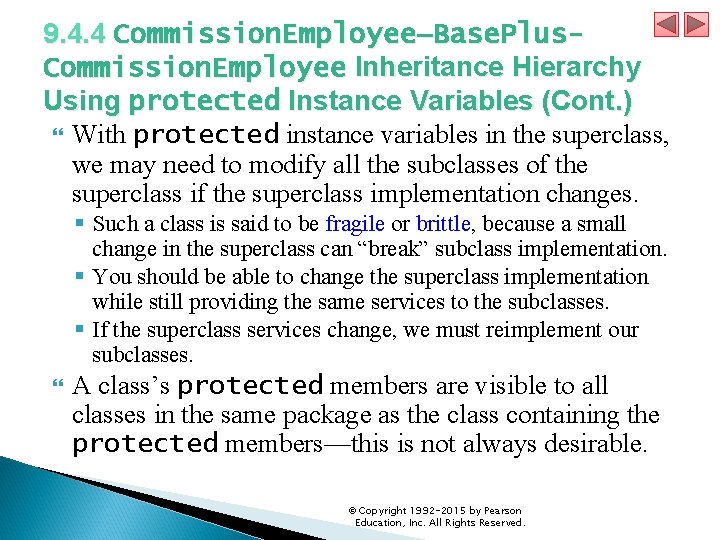 9. 4. 4 Commission. Employee–Base. Plus. Commission. Employee Inheritance Hierarchy Using protected Instance Variables