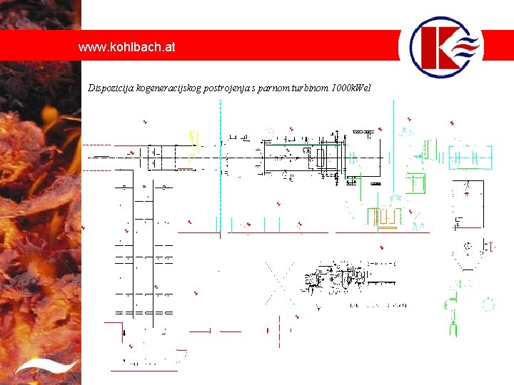 www. kohlbach. at Dispozicija kogeneracijskog postrojenja s parnom turbinom 1000 k. Wel 