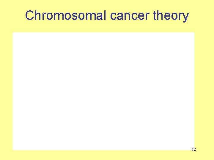 Chromosomal cancer theory 12 