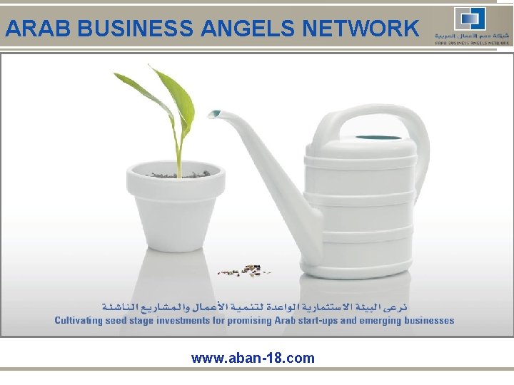 ARAB BUSINESS ANGELS NETWORK www. aban-18. com 