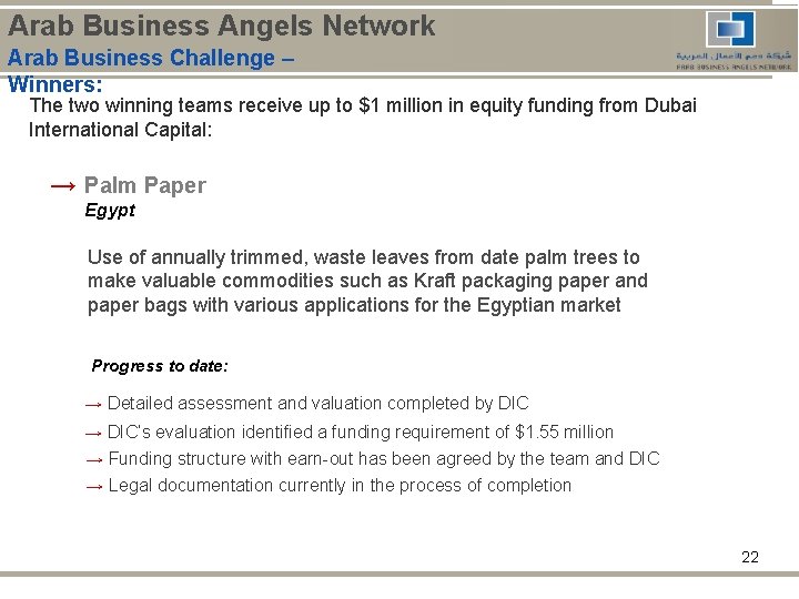 Arab Business Angels Network Arab Business Challenge – Winners: The two winning teams receive