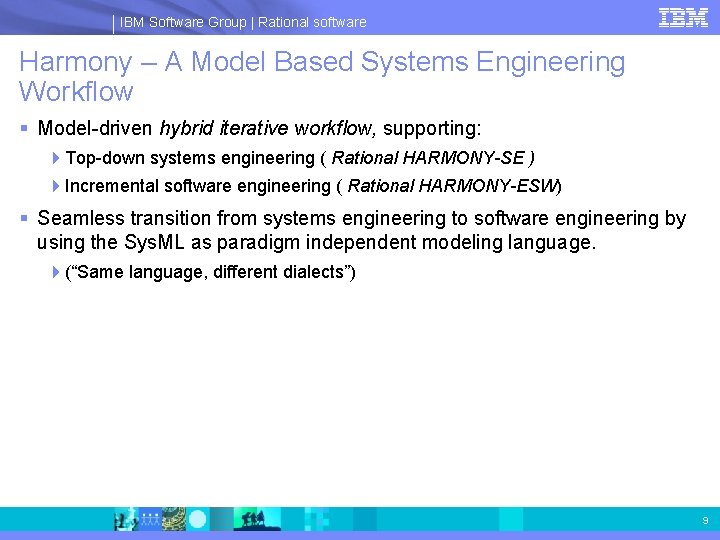 IBM Software Group | Rational software Harmony – A Model Based Systems Engineering Workflow