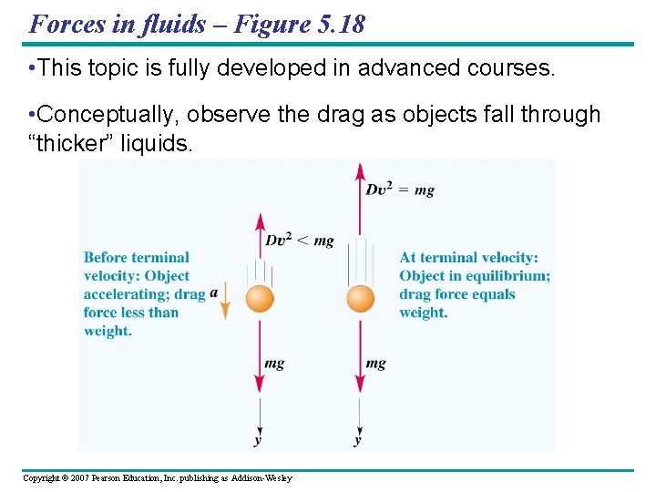 Forces in fluids – Figure 5. 18 • This topic is fully developed in