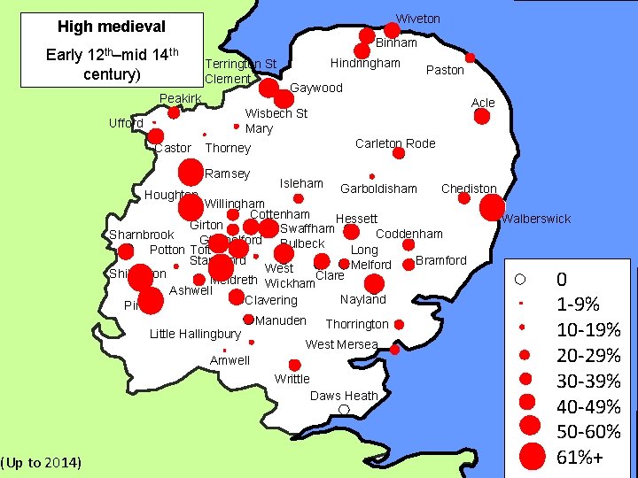 Wiveton High medieval Early 12 th–mid 14 th century) Binham Terrington St Clement Peakirk