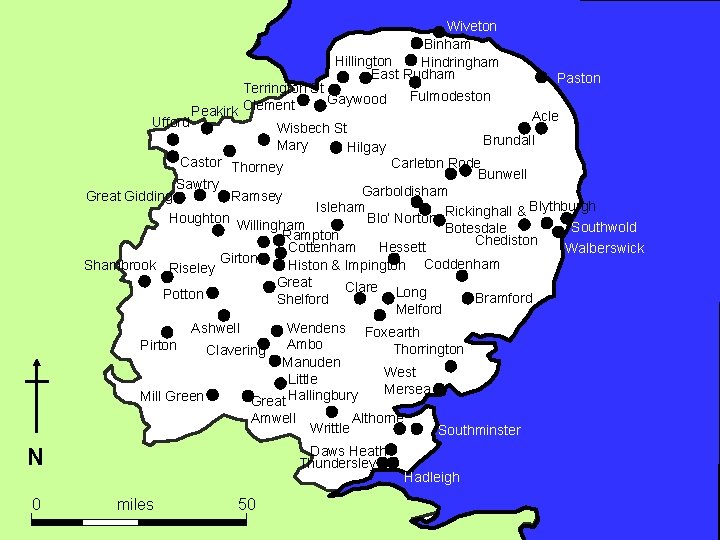 Wiveton Binham Hillington Hindringham East Rudham Paston Terrington St Fulmodeston Gaywood Peakirk Clement Acle