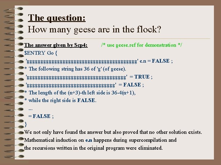 The question: How many geese are in the flock? The answer given by Scp