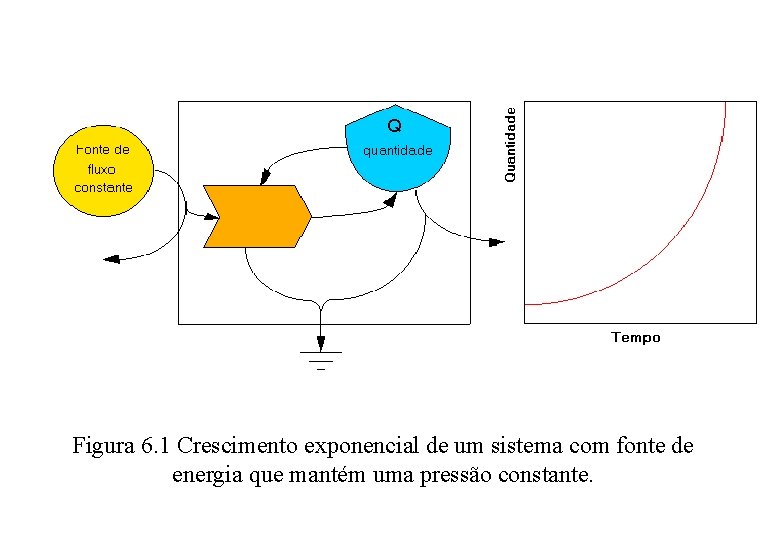 Figura 6. 1 Crescimento exponencial de um sistema com fonte de energia que mantém