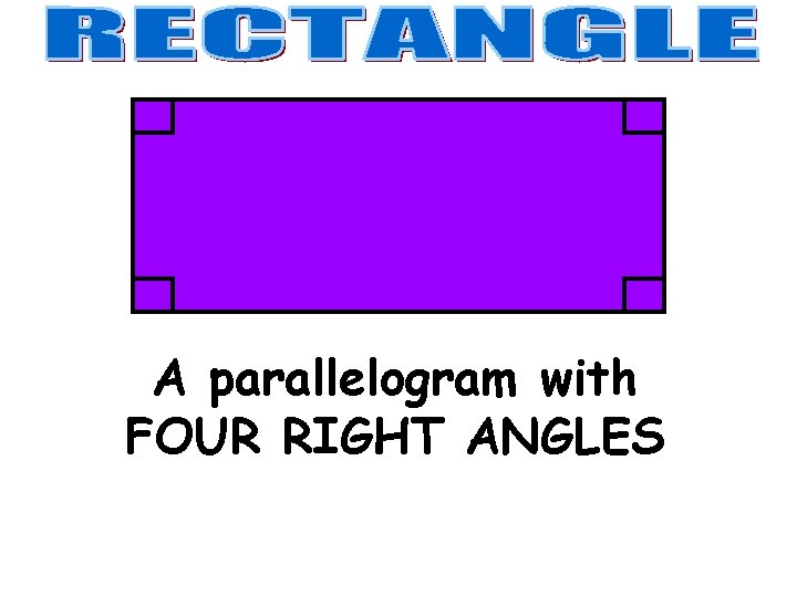 A parallelogram with FOUR RIGHT ANGLES 