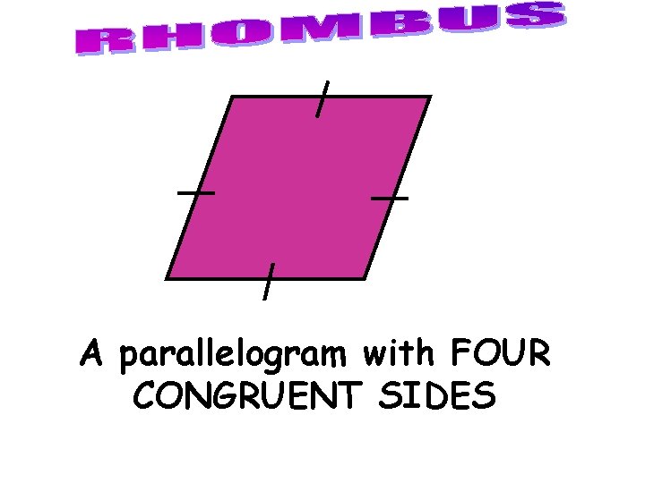 A parallelogram with FOUR CONGRUENT SIDES 