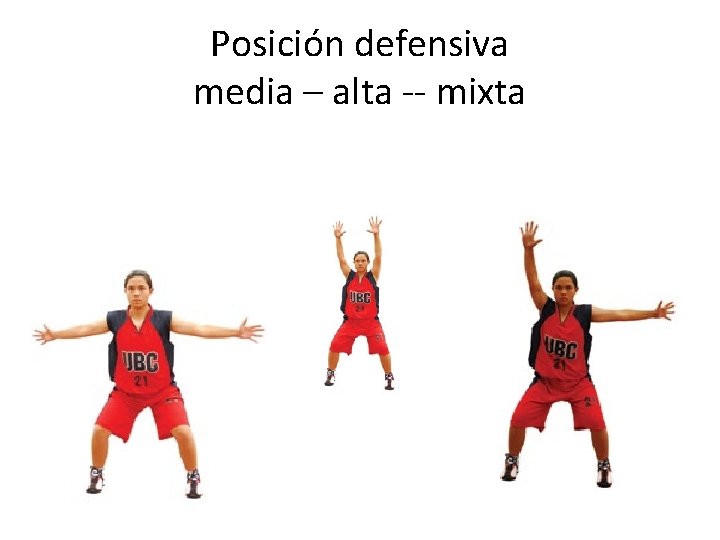Posición defensiva media – alta -- mixta Posición defensiva media – alta -- mixta