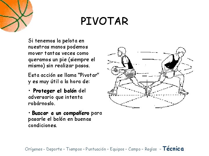 PIVOTAR Si tenemos la pelota en nuestras manos podemos mover tantas veces como queramos PIVOTAR Si tenemos la pelota en nuestras manos podemos mover tantas veces como queramos