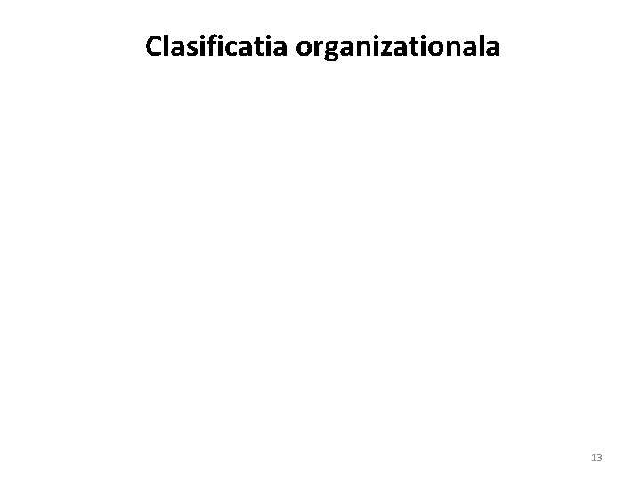 Clasificatia organizationala 13 Clasificatia organizationala 13