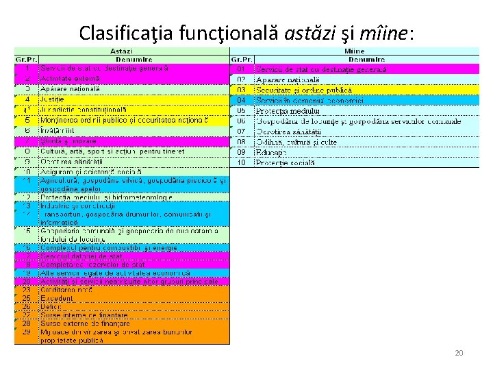 Clasificaţia funcţională astăzi şi mîine: 20 