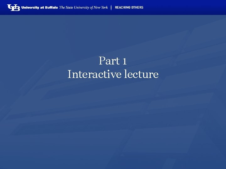 Part 1 Interactive lecture 