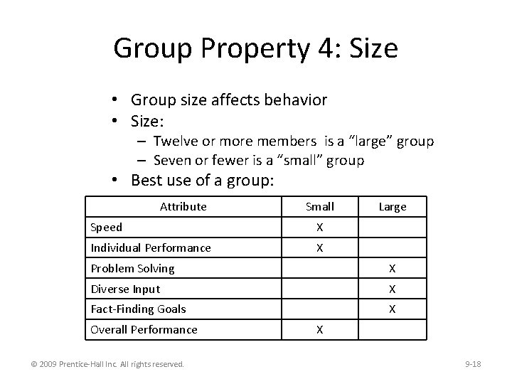 Group Property 4: Size • Group size affects behavior • Size: – Twelve or