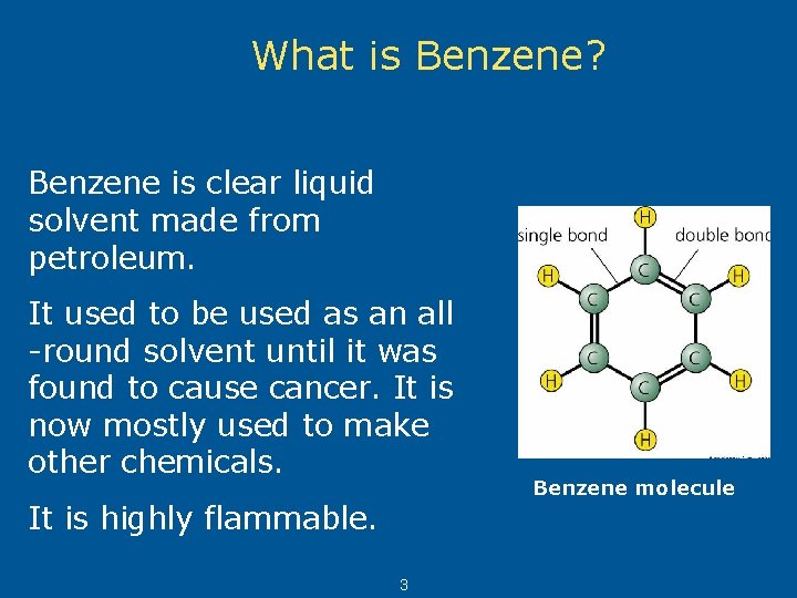 What is Benzene? Benzene is clear liquid solvent made from petroleum. It used to