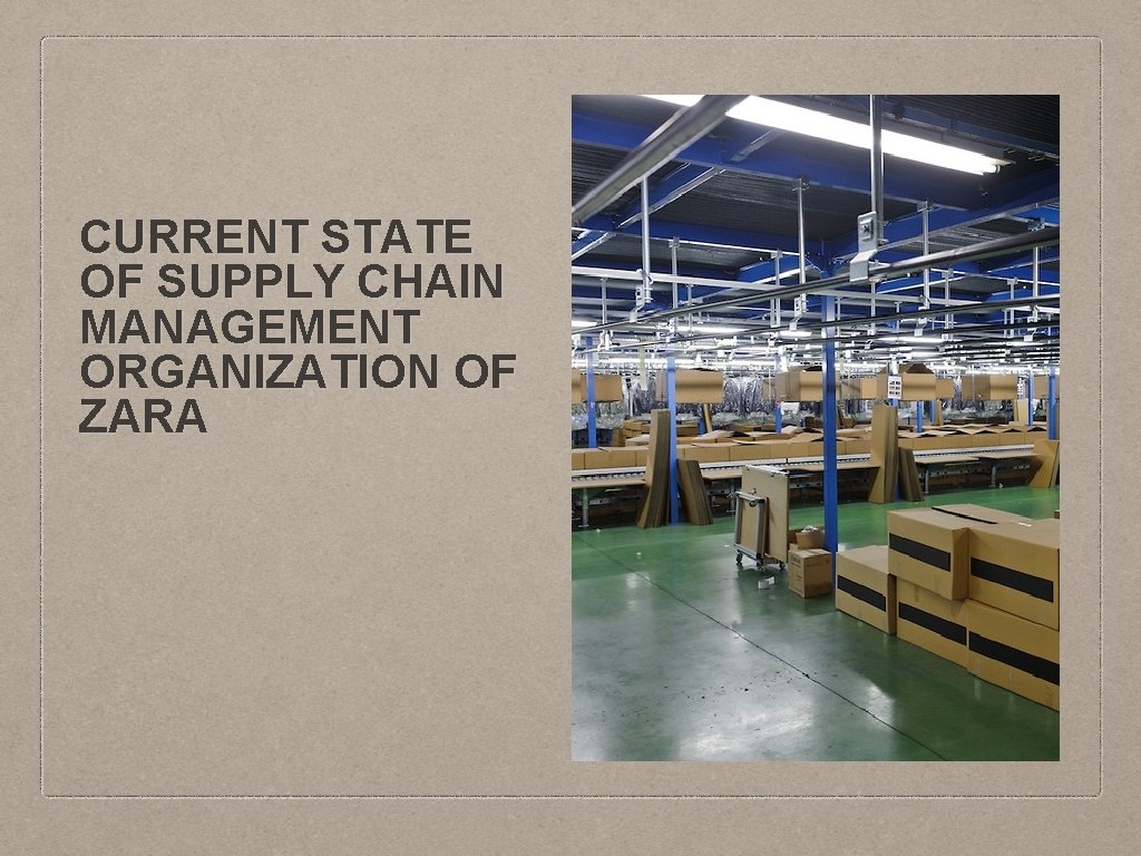 CURRENT STATE OF SUPPLY CHAIN MANAGEMENT ORGANIZATION OF ZARA 