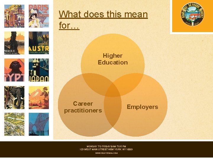 What does this mean for… Higher Education Career practitioners Employers MONDAY TO FRIDAY 9